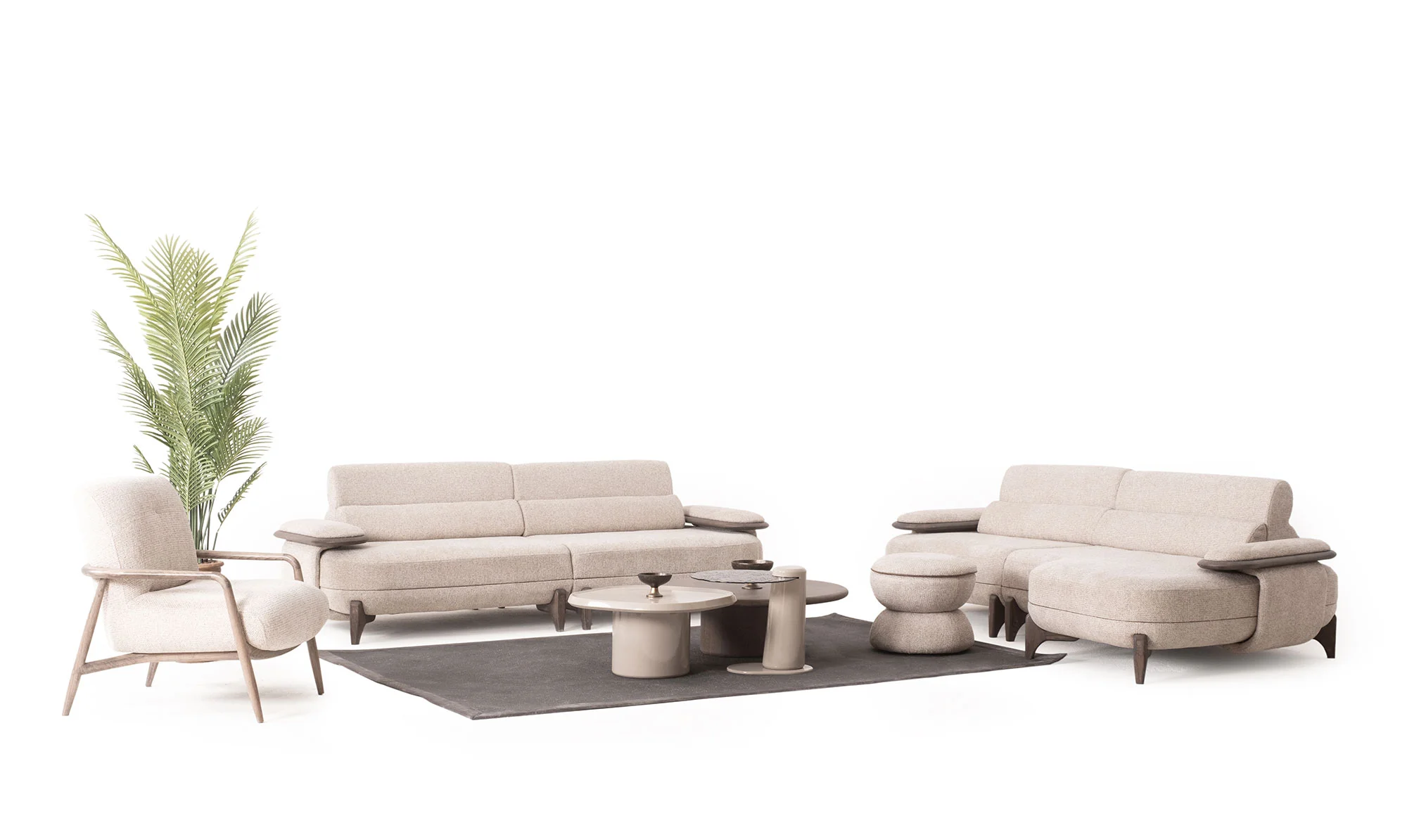 Köşe Koltuk + Üçlü Koltuk + Tekli Koltuk