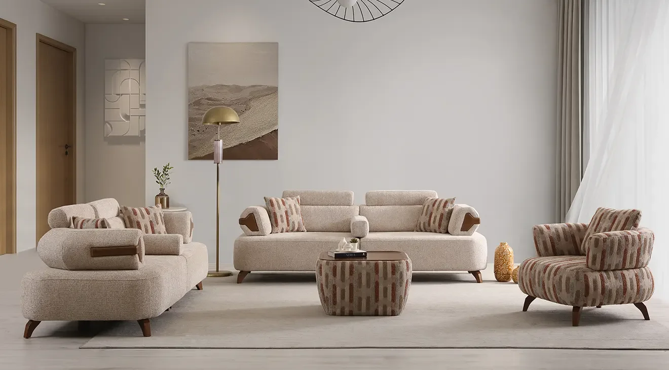 Madrid Ahşap Ayaklı Modern Koltuk Takımı