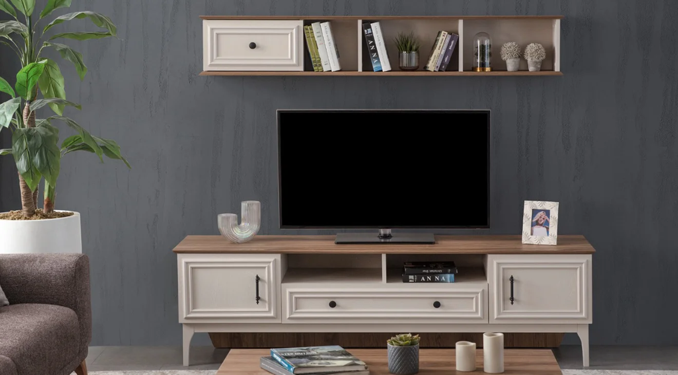 Malta Ahşap Ayaklı Tv Ünitesi