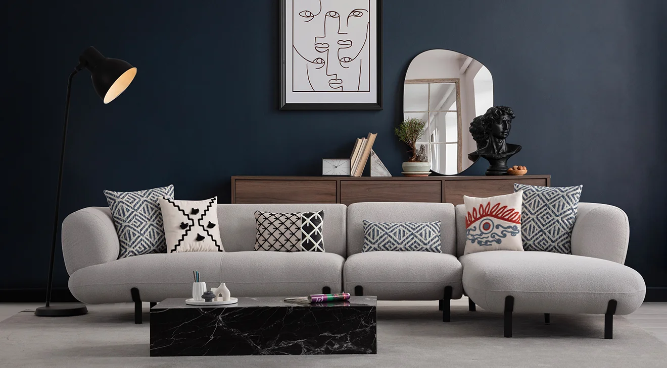 Manetti Metal Ayaklı Köşe Koltuk Takımı