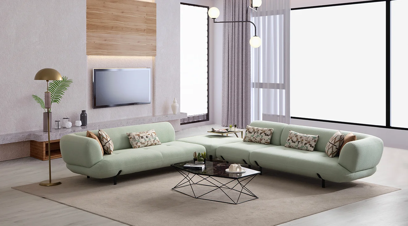 Manetti Modüllü Büyük Köşe Koltuk Takımı