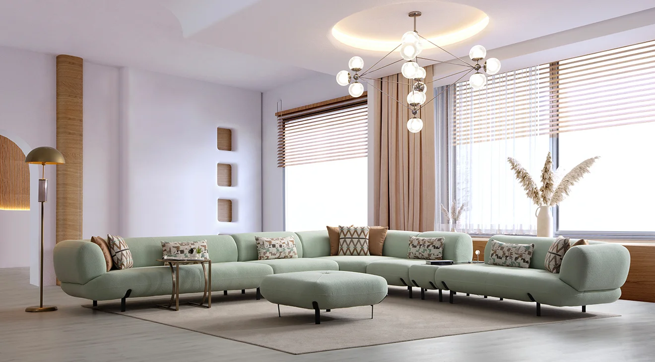 Manetti Modüllü Modern Köşe Koltuk Takımı