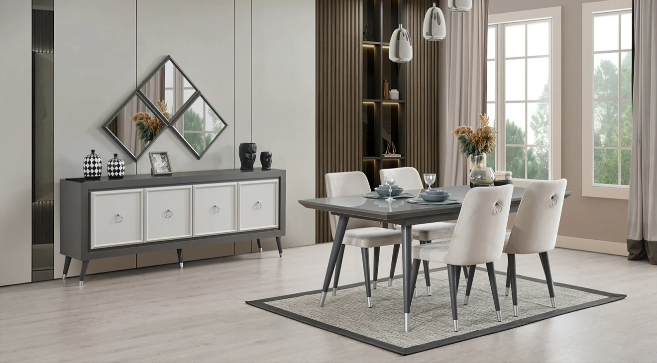 Marian Ahşap Ayaklı Yemek Odası Takımı