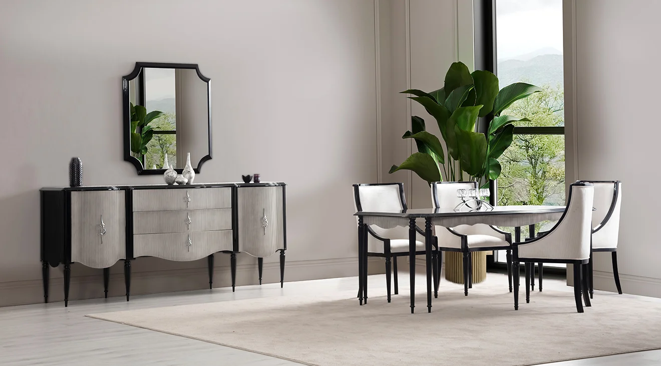 Maserati Ahşap Ayaklı Yemek Odası Takımı