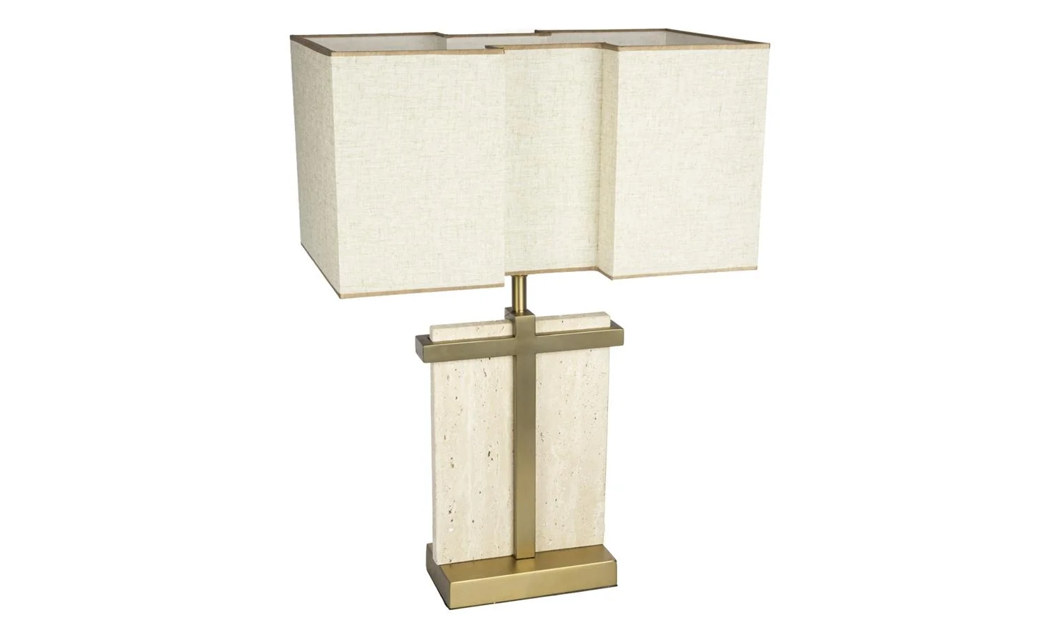 Mermer Mat Gold Beyaz Şapkalı Abajur