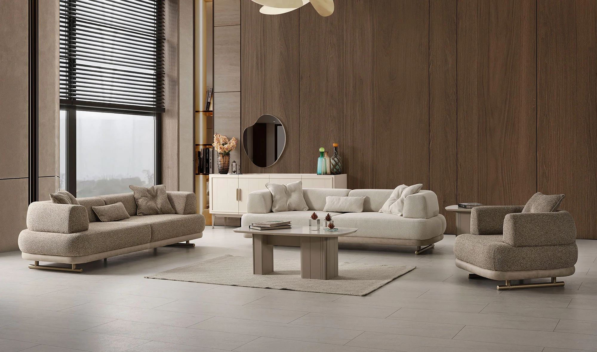 İki Üçlü Koltuk (yataklı) + Bir Tekli Koltuk