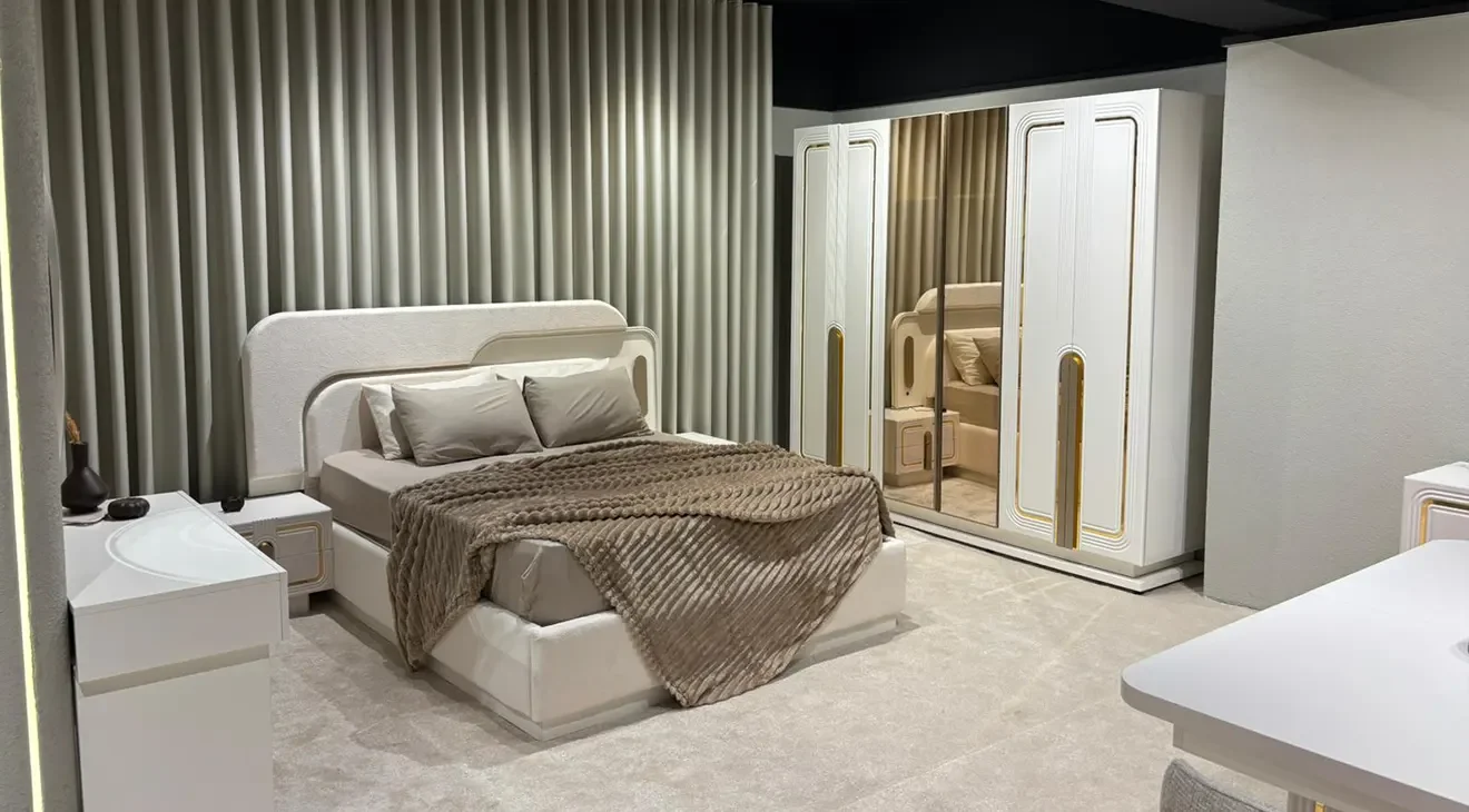 Milano 6 Kapaklı Gold Yatak Odası Takımı