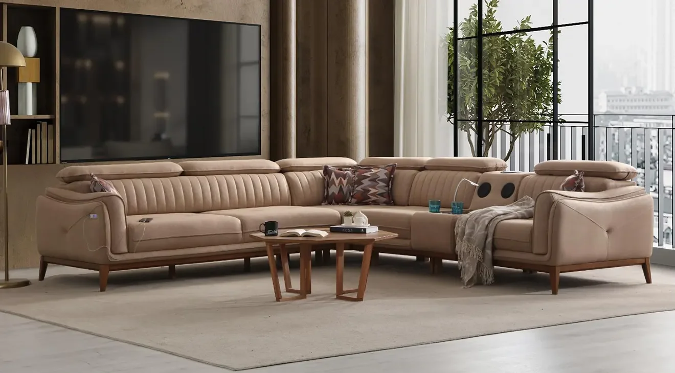 Milas USB Girişli Köşe Koltuk Takımı