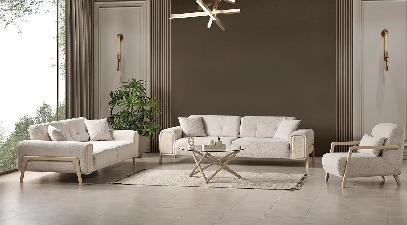 Miran Yataklı Traverten Koltuk Takımı