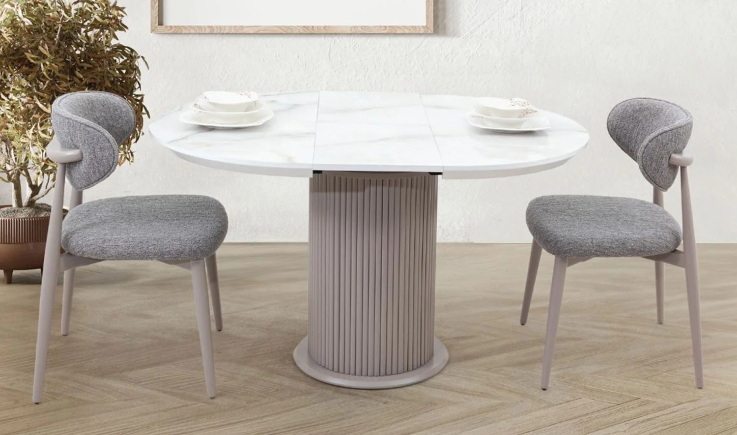 Açılır Yemek Masası + 2 Sandalye