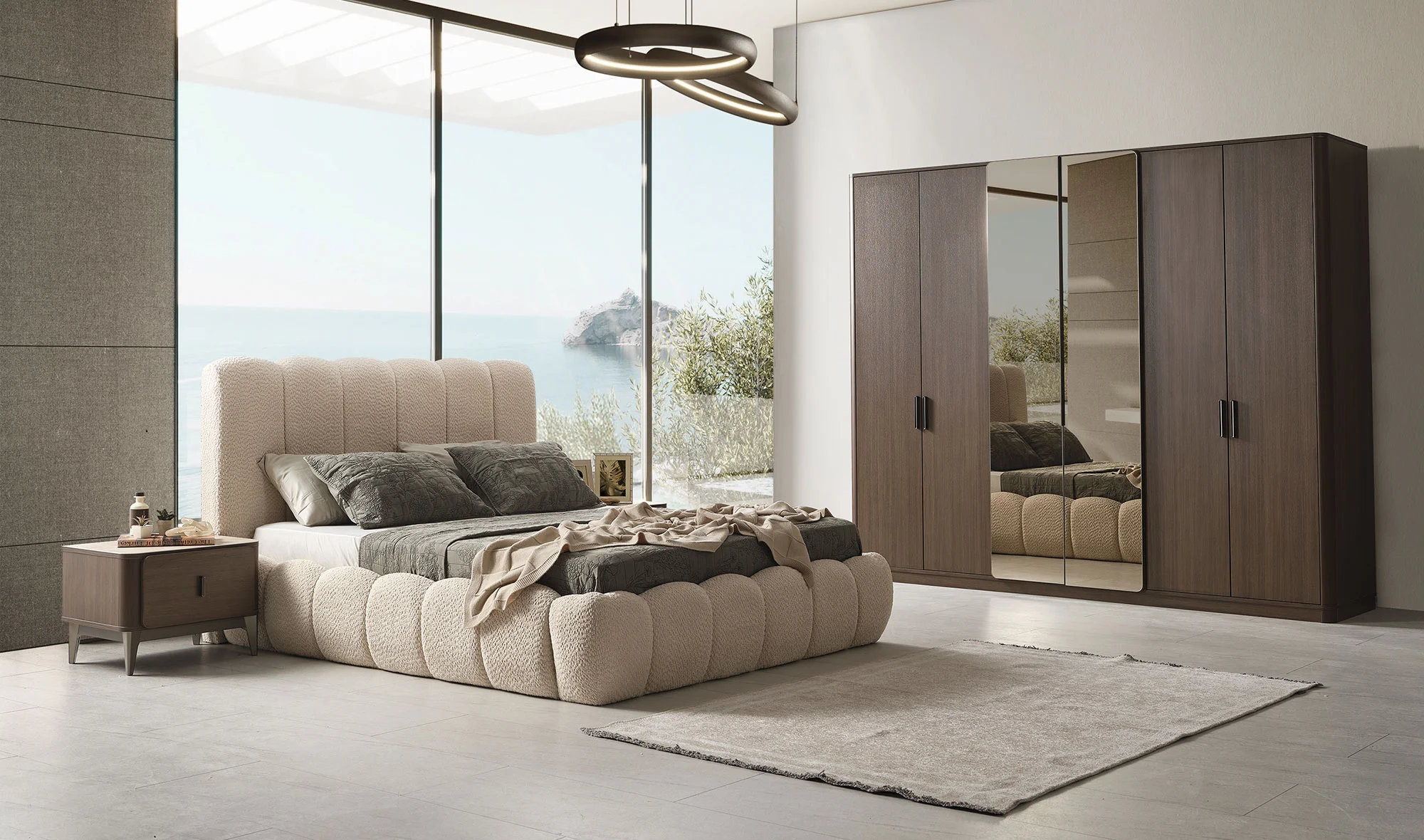 Gardrop + Karyola + Şifonyer + 2 Komodin