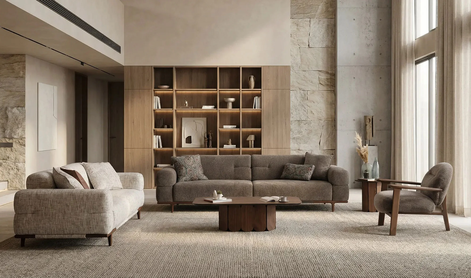 Dörtlü Koltuk + Üçlü Koltuk + Tekli Koltuk