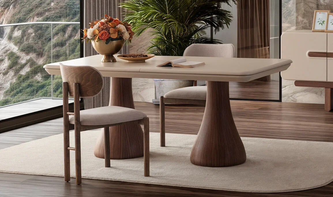 Moon Walnut Dining Table