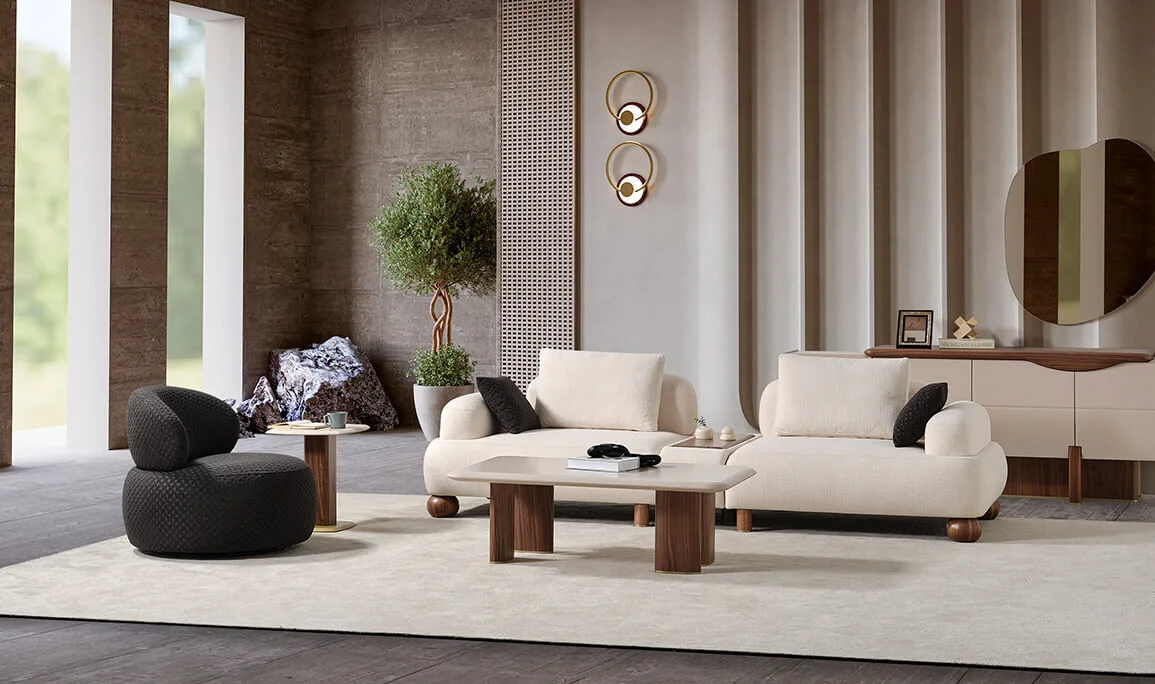 Mostar 3-Sitzer Sofa mit Beistelltisch