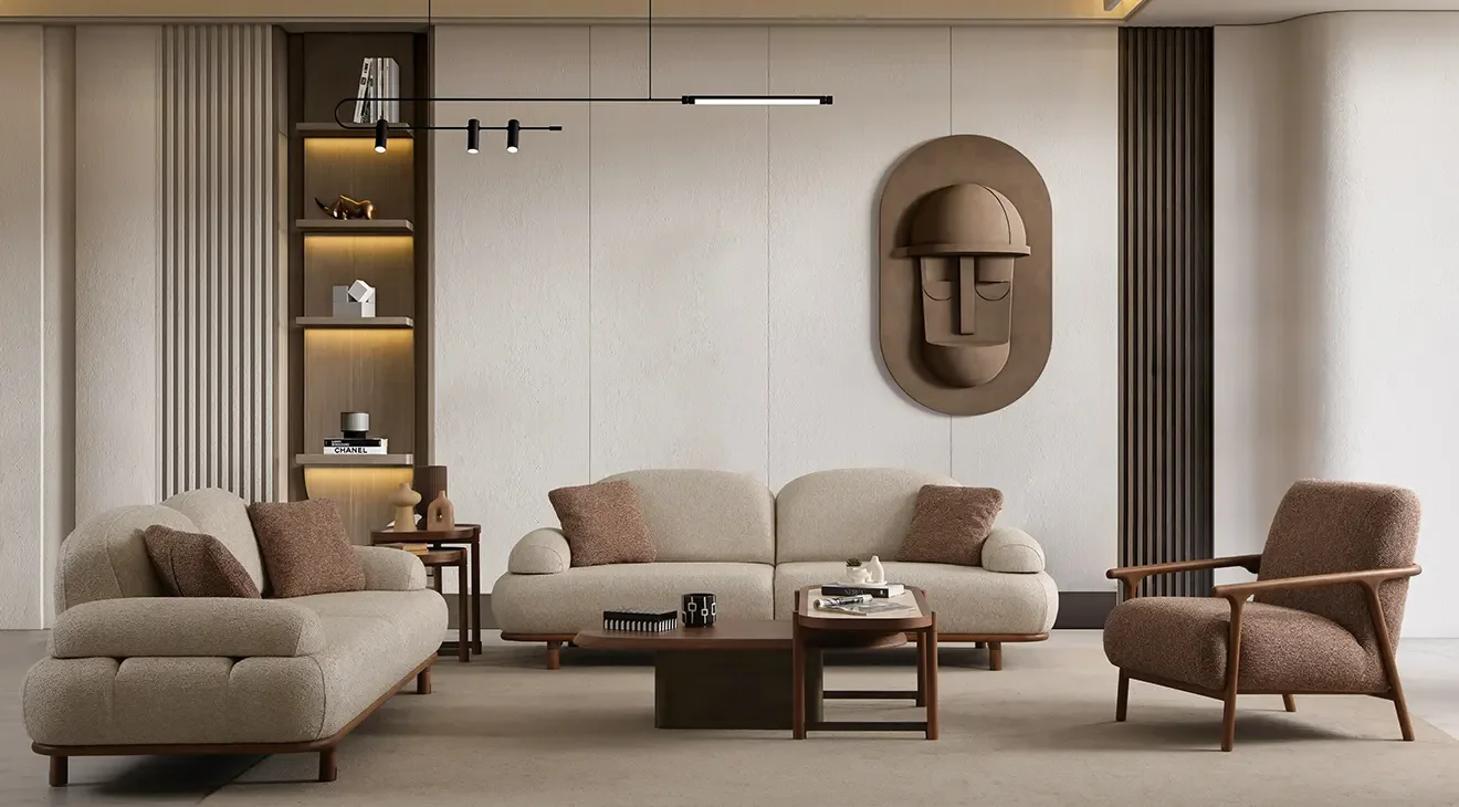 Mozart Ahşap Ayaklı Koltuk Takımı