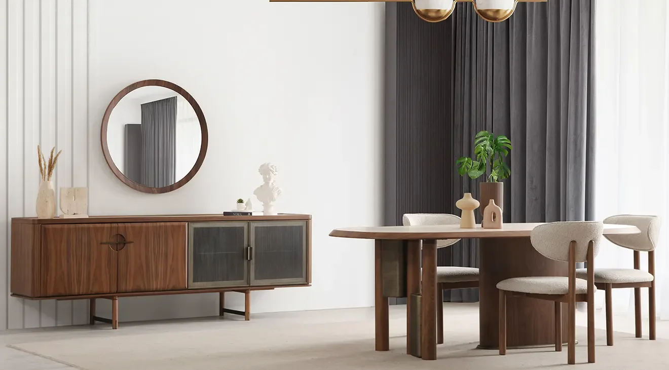 Mozart Ahşap Ayaklı Yemek Odası Takımı