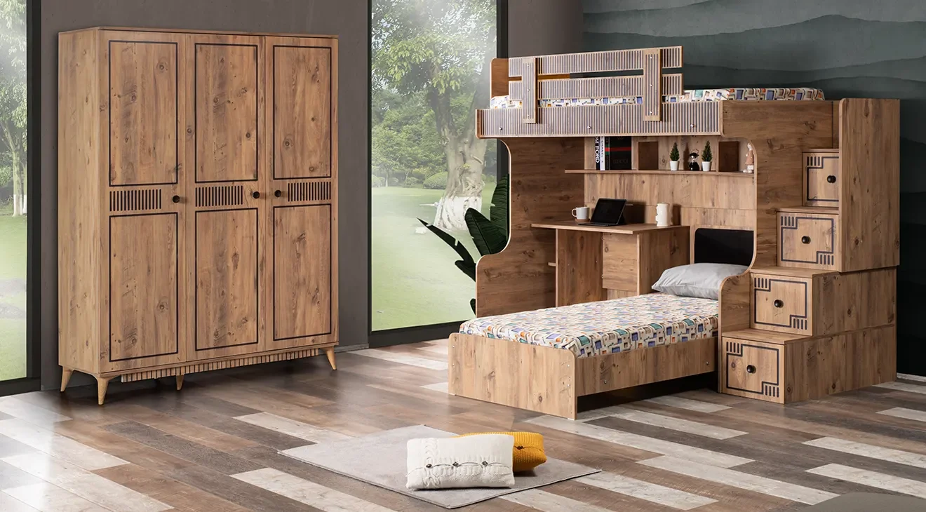 Naturel Ceviz Genç Odası Takımı