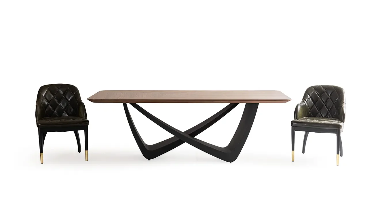 Navoli Metal Ayaklı Ceviz Masa