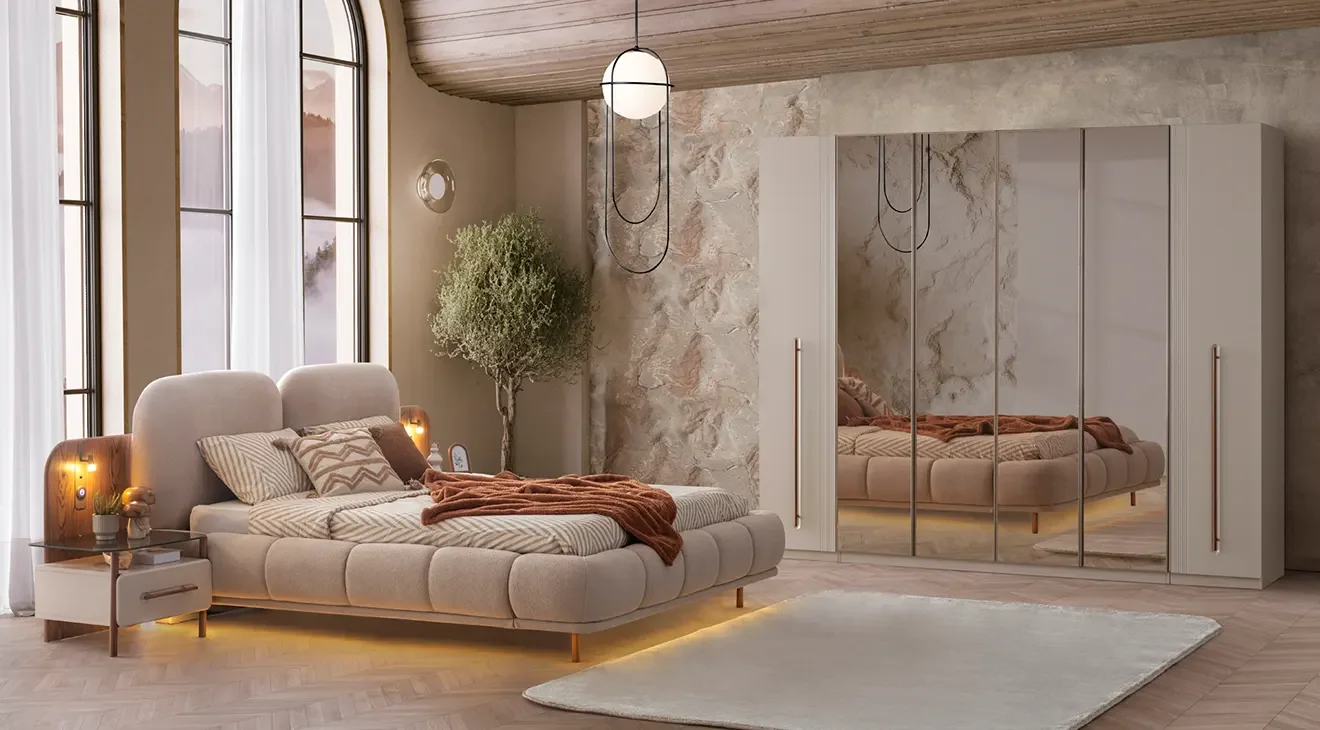 New Lotus 6 Kapaklı Modern Yatak Odası Takımı
