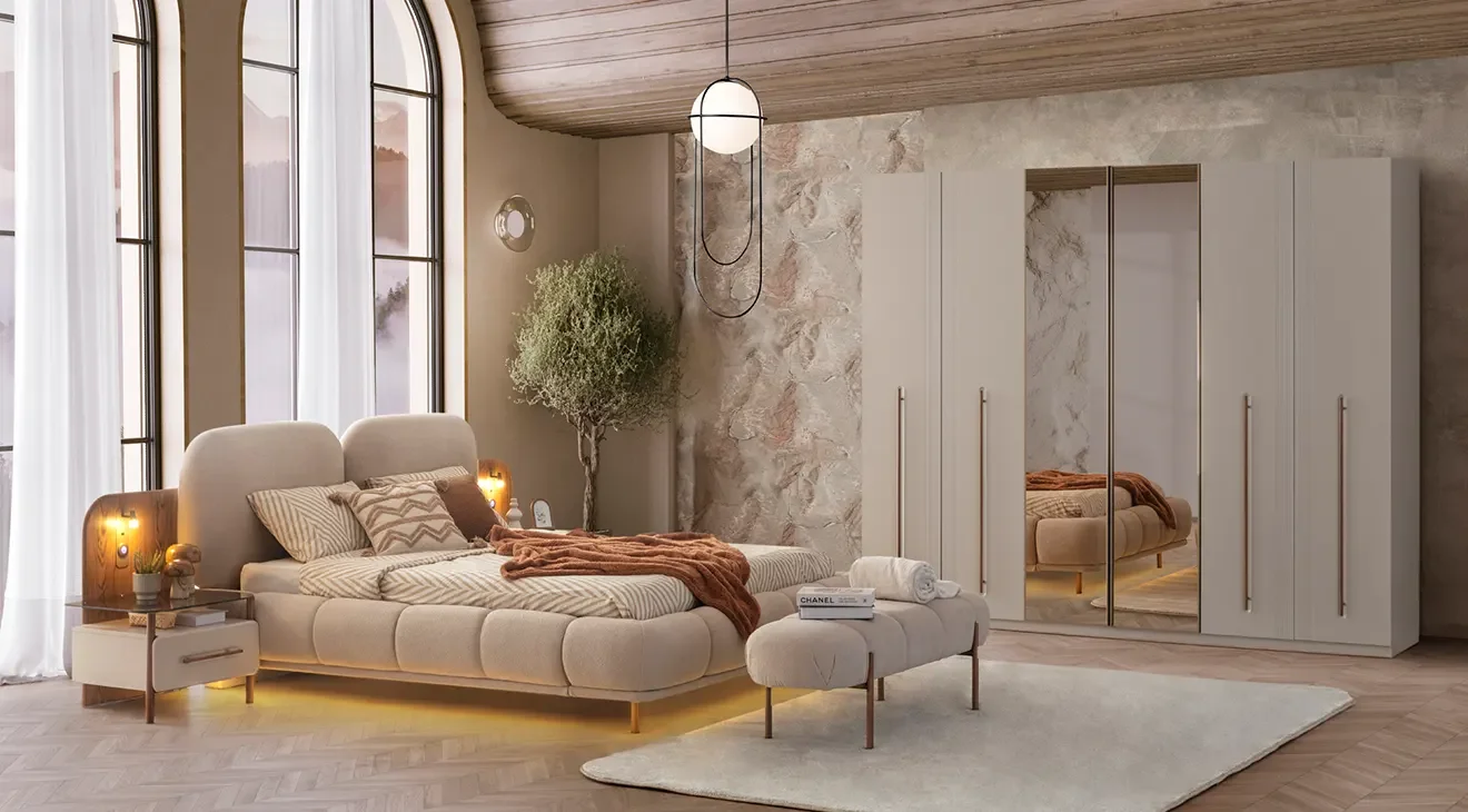 New Lotus 6 Kapaklı Yatak Odası Takımı