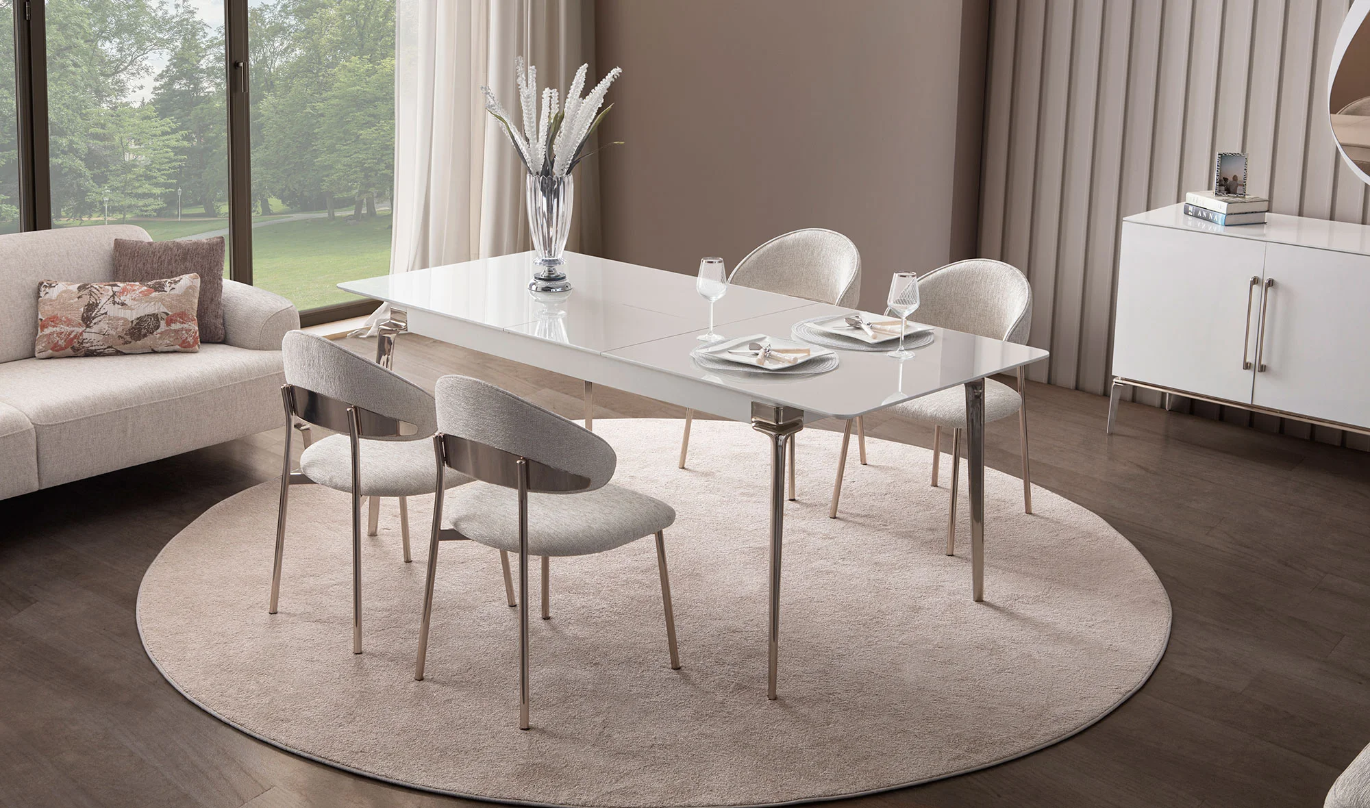 Açılır Yemek Masası + 6 Sandalye