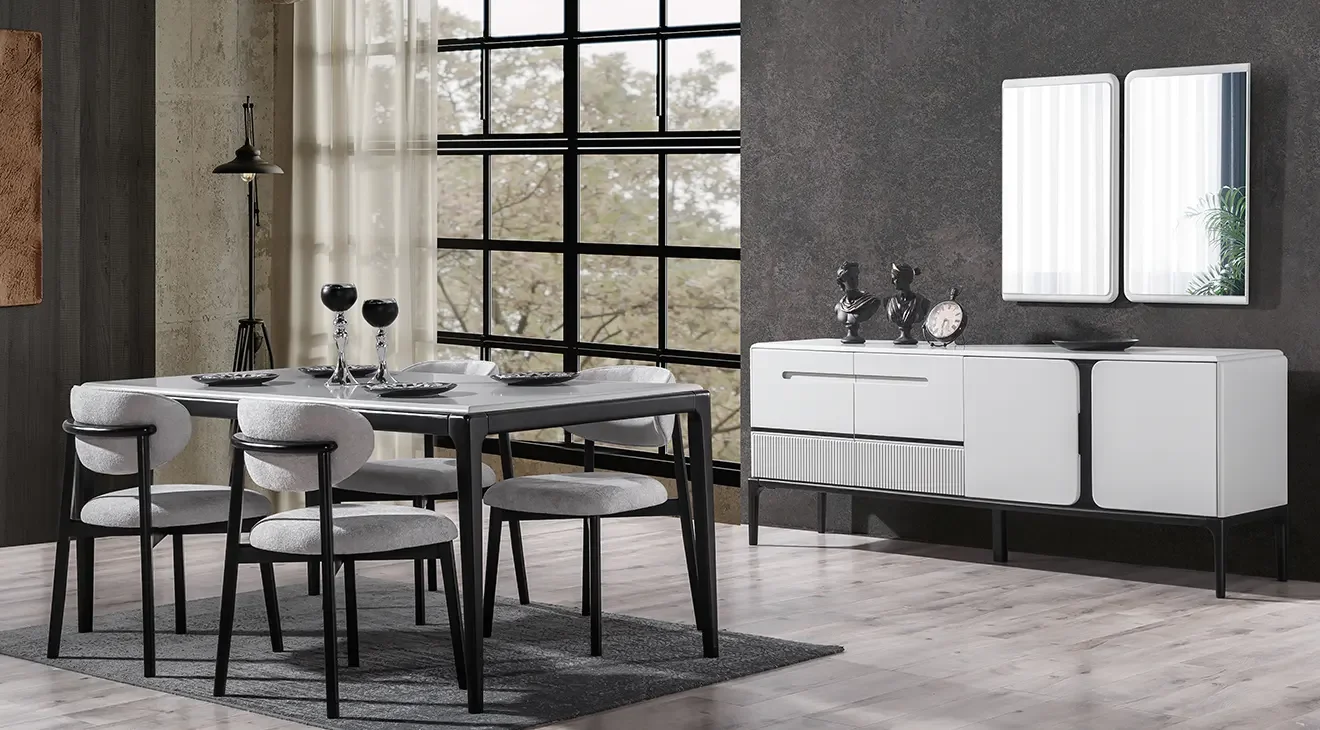 Nirvana Plus Ahşap Ayaklı Yemek Odası Takımı