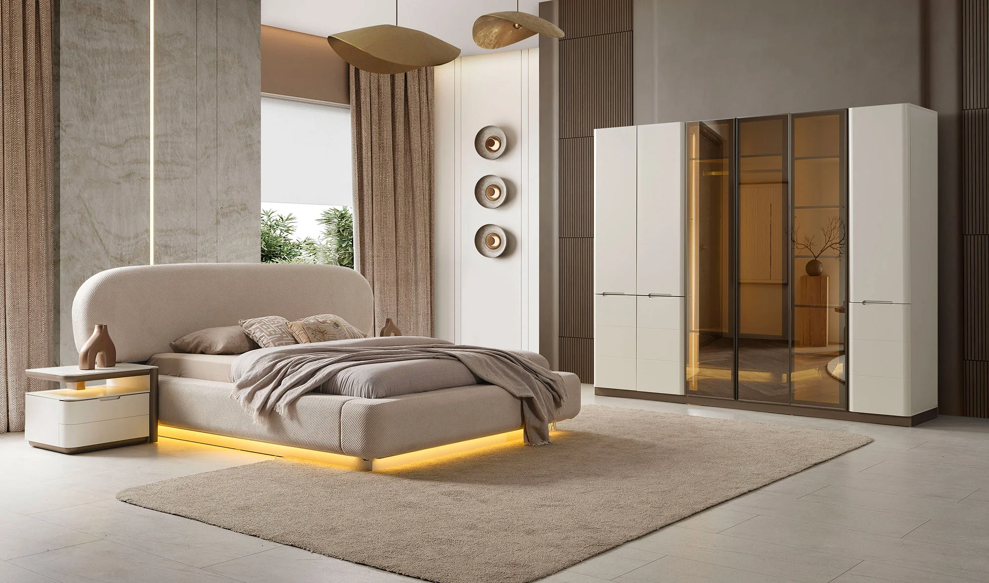 Okyanus Bazalı Yatak Odası