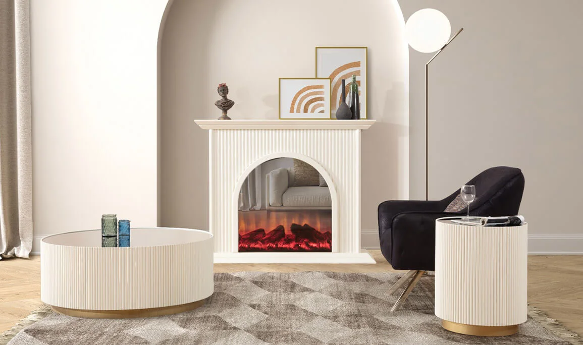 Olivia Ecru Fireplace