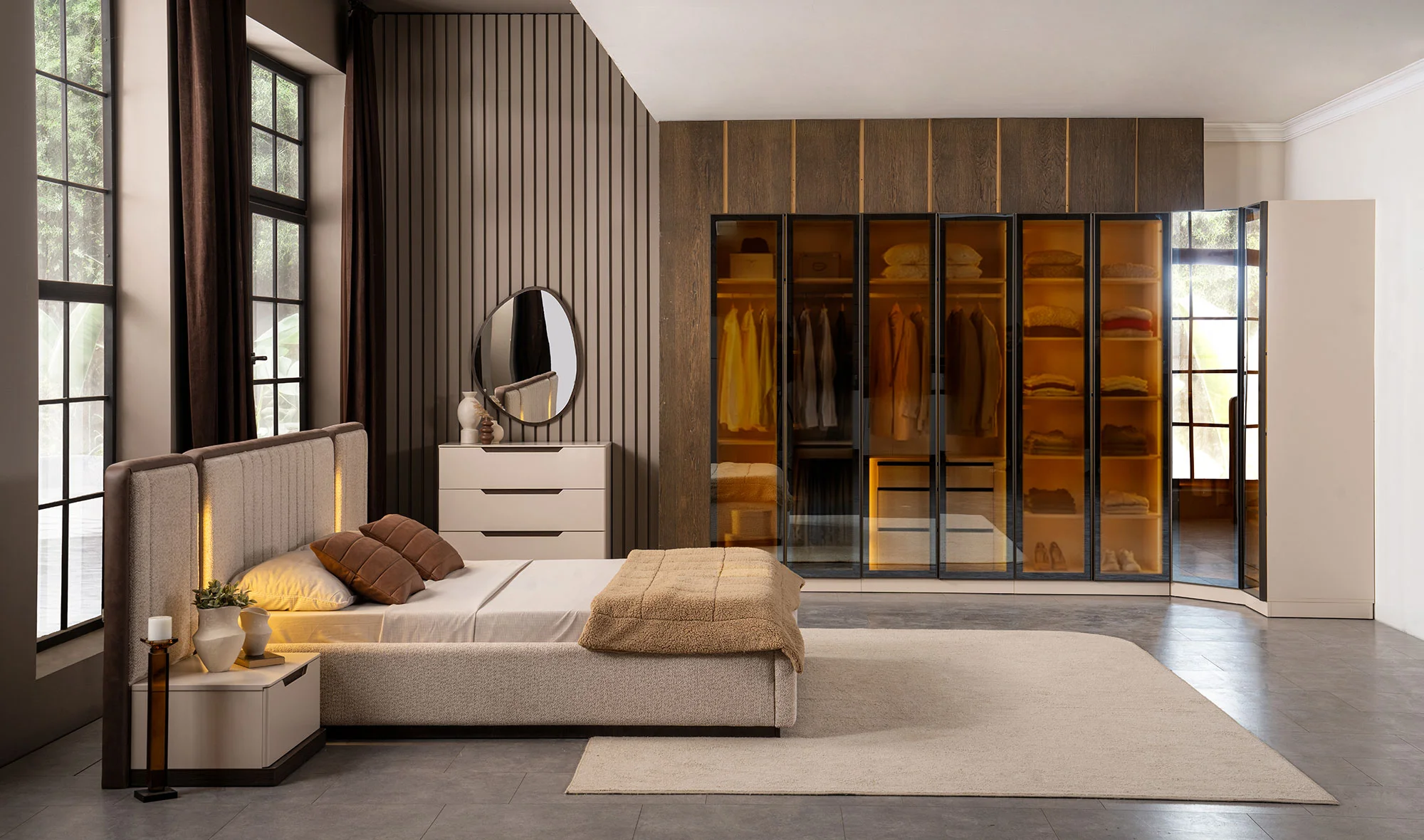 Orva Yatak Odası - Köşe Dolaplı