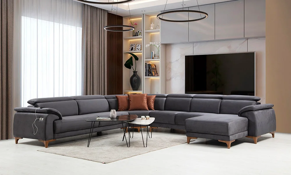 Oscar Modern U Köşe Koltuk Takımı - 2 (325x370x170cm)