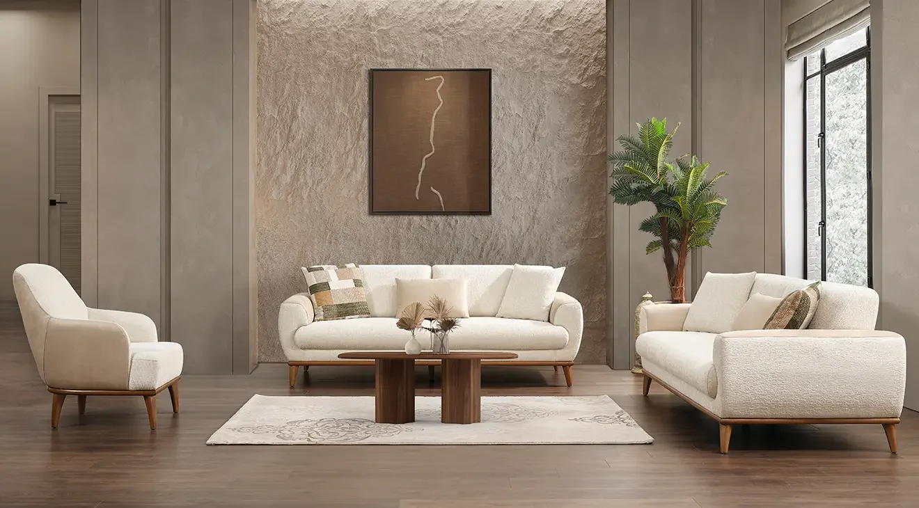 Oslo Ahşap Ayaklı Koltuk Takımı