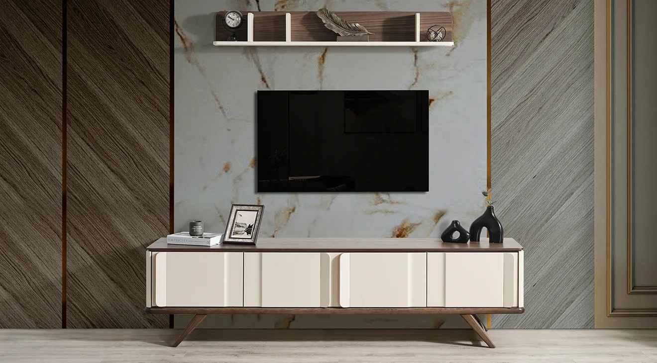 Oslo Ahşap Ayaklı Modern Tv Ünitesi