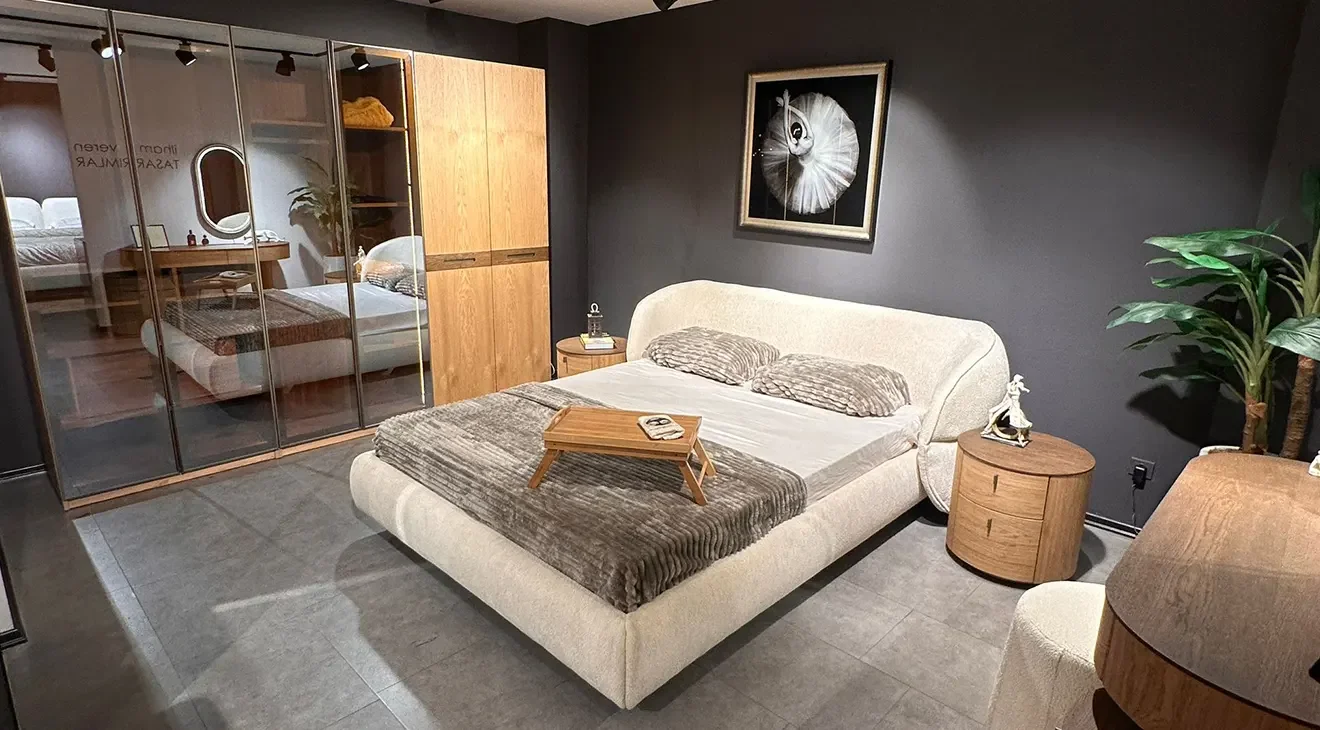 Oslo Ceviz 6 Kapaklı Yatak Odası Takımı