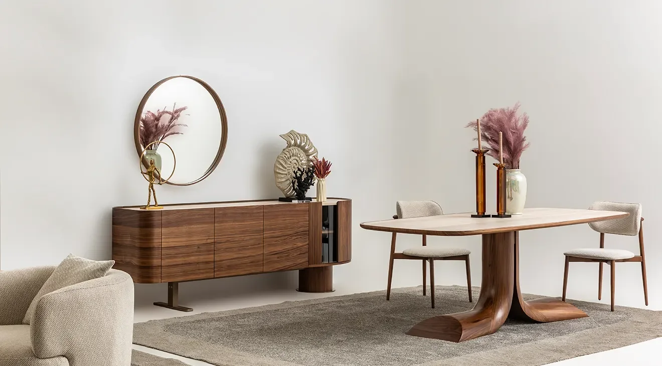 Otto Plus Ceviz Yemek Odası Takımı