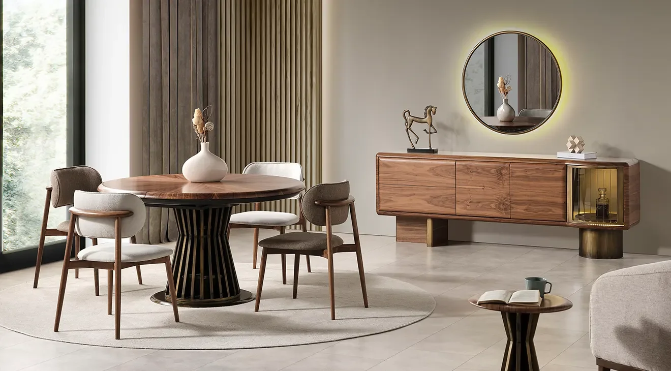 Pablo Ceviz Modern Yemek Odası Takımı