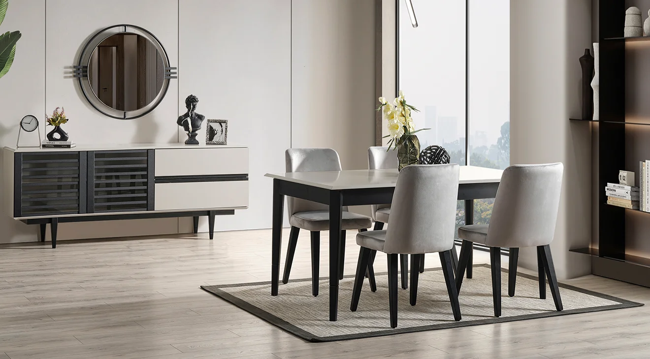 Pars Ahşap Ayaklı Yemek Odası Takımı