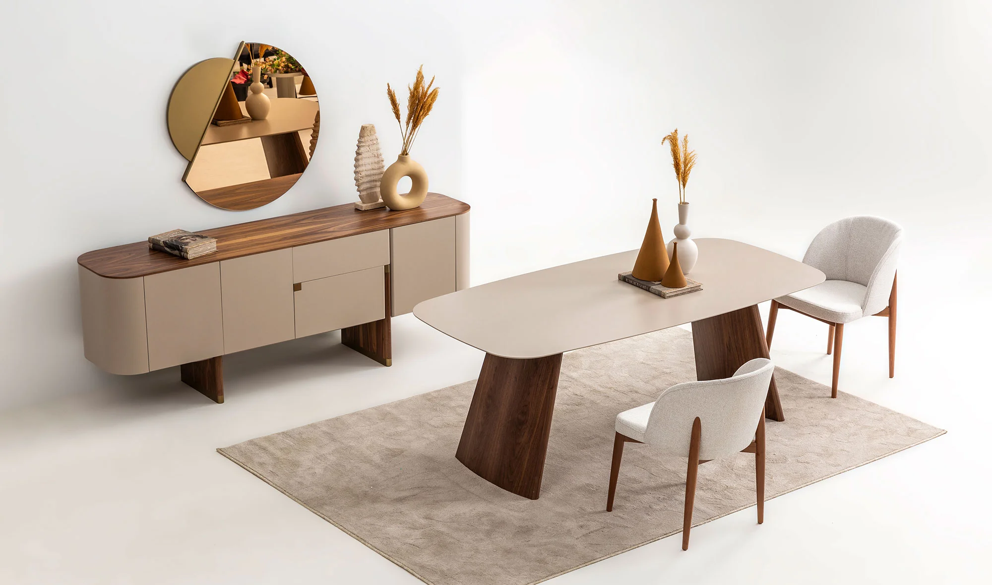 Penora Yemek Odası - Bej - Ceviz