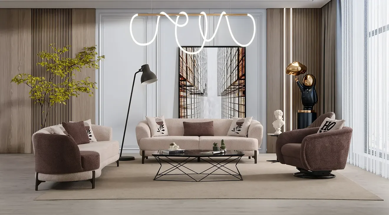 Perbino Metal Ayaklı Modern Koltuk Takımı