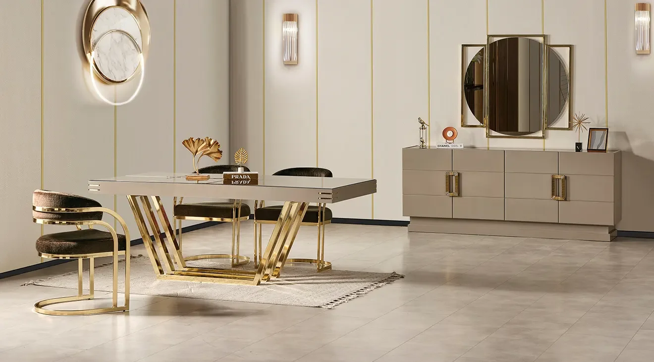 Pier Metal Ayaklı Modern Yemek Odası Takımı