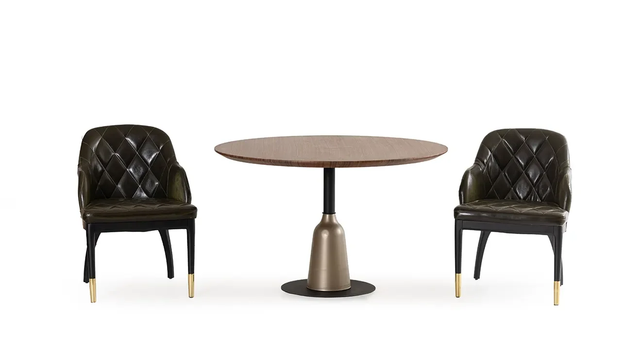 Pisa Ceviz Yuvarlak Masa