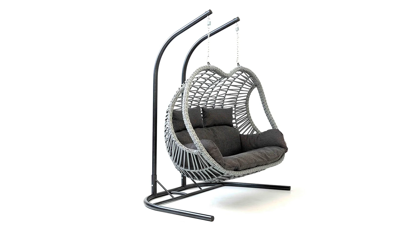 Pop Gri Çift Kişilik Salıncak