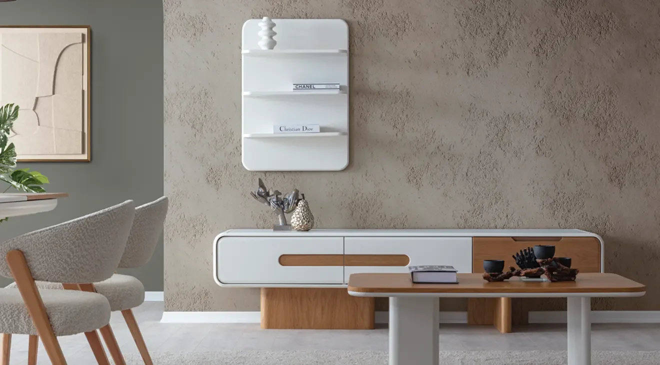 Porto Ahşap Ayaklı Tv Ünitesi