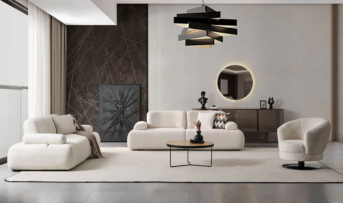 Puffy Weißes Sofa-Set