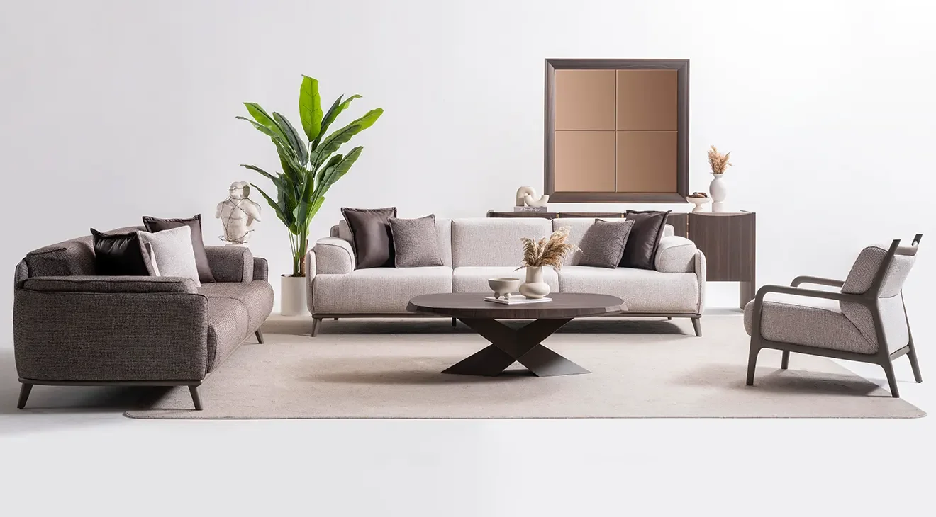 Rapid Ahşap Ayaklı Modern Koltuk Takımı