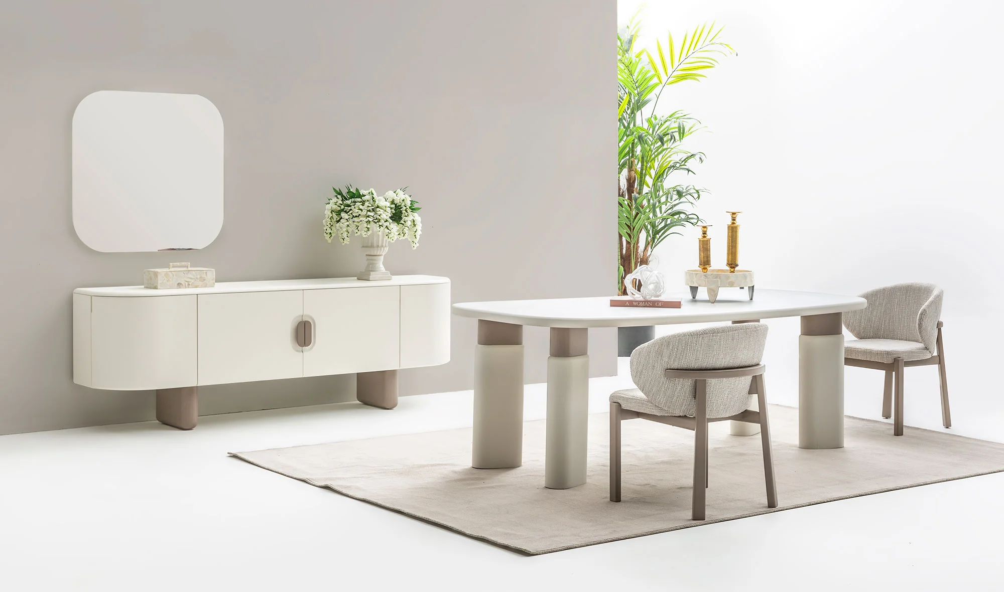 Konsol + Yemek masası + 6 sandalye