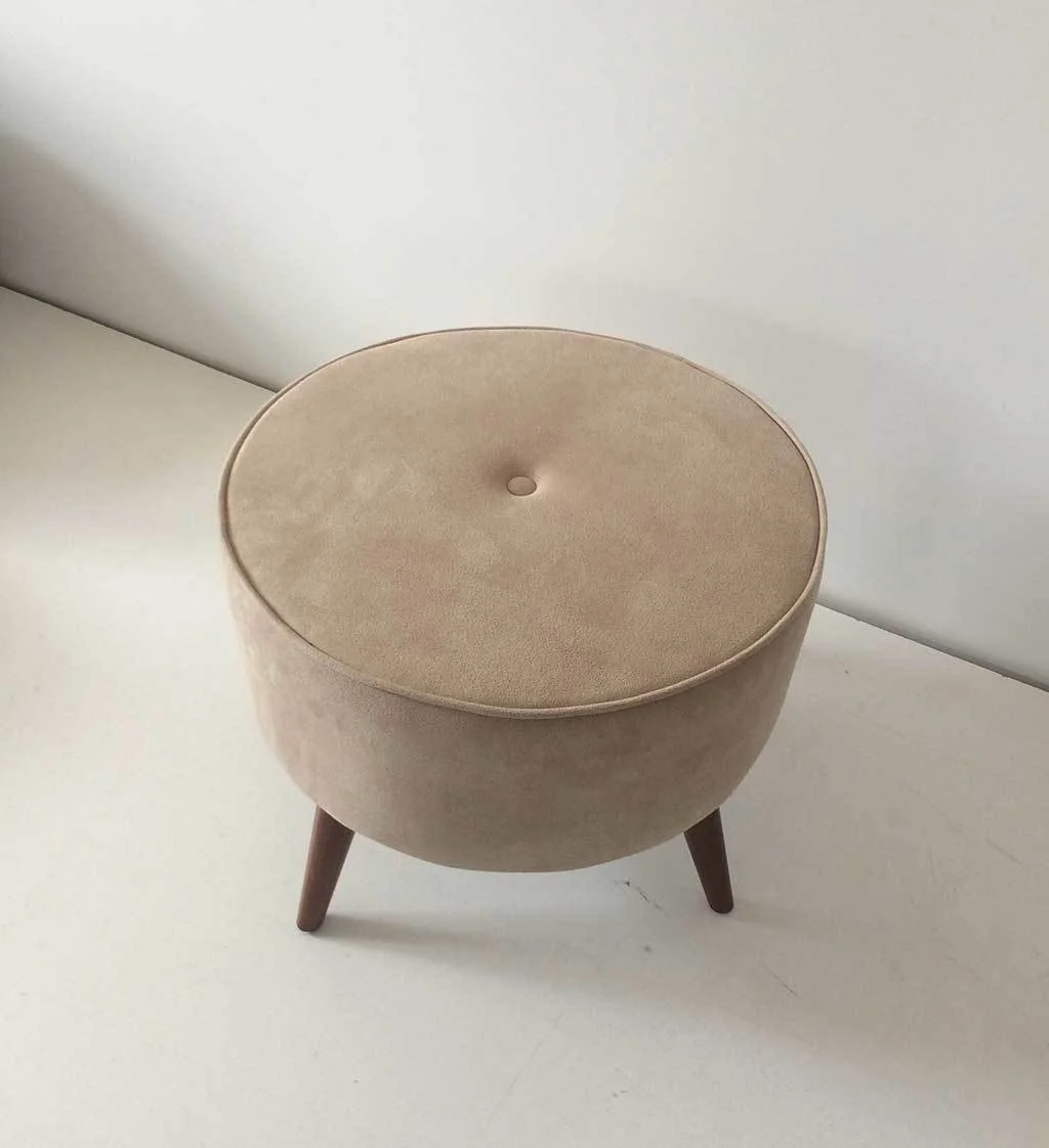 Retro Yuvarlak Puf Çap - 60 cm