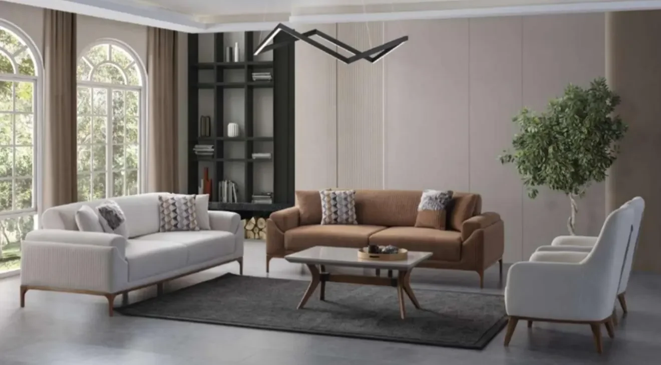 Rio Ahşap Ayaklı Yataklı Koltuk Takımı