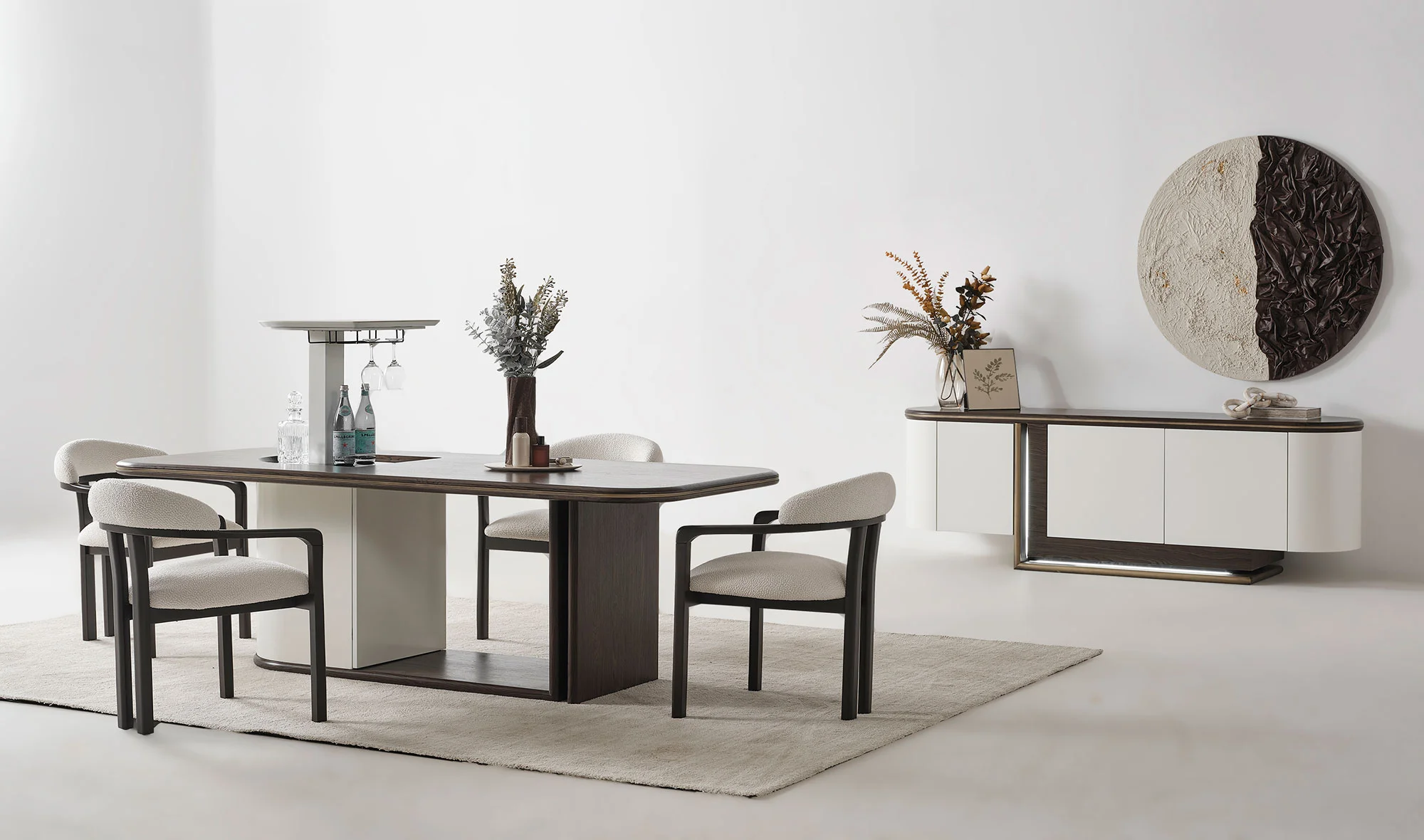 Konsol + Yemek masası + 6 sandalye