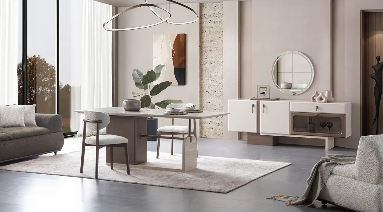 Rocco Ahşap Ayaklı Yemek Odası Takımı