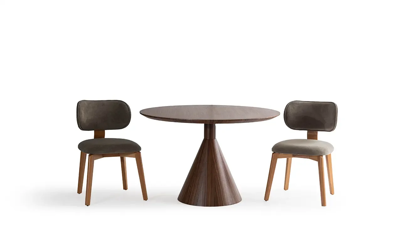 Sasa Yuvarlak Ceviz Masa